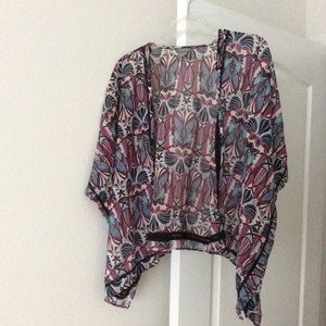 Multi colored kimono jacket